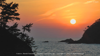 春の無料壁紙 西伊豆 夕日 堂ヶ島