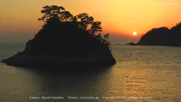 春の無料壁紙 西伊豆 夕日 堂ヶ島