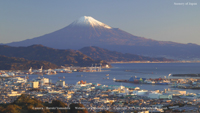 冬の無料壁紙 清水港 富士山